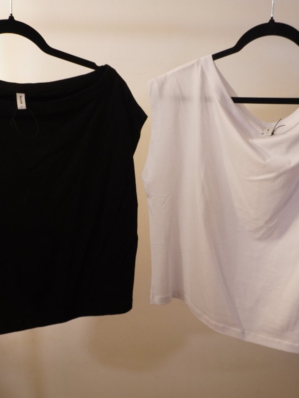 KOTN Draped Sleeveless Tops Size L Black + White Bundle